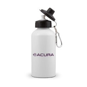 Бутылка спортивная с принтом Acura , металл | емкость — 500 мл, в комплекте две пластиковые крышки и карабин для крепления | 