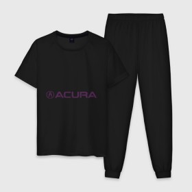 Мужская пижама хлопок с принтом Acura , 100% хлопок | брюки и футболка прямого кроя, без карманов, на брюках мягкая резинка на поясе и по низу штанин
 | 