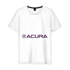 Мужская футболка хлопок с принтом Acura , 100% хлопок | прямой крой, круглый вырез горловины, длина до линии бедер, слегка спущенное плечо. | 