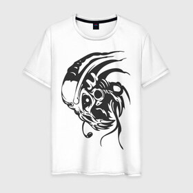 Мужская футболка хлопок с принтом Черный демон , 100% хлопок | прямой крой, круглый вырез горловины, длина до линии бедер, слегка спущенное плечо. | 