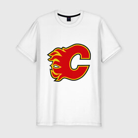 Мужская футболка премиум с принтом Calgary Flames McDonald , 92% хлопок, 8% лайкра | приталенный силуэт, круглый вырез ворота, длина до линии бедра, короткий рукав | Тематика изображения на принте: 