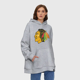 Худи SuperOversize хлопок с принтом Chicago Blackhawks Kane , 70% хлопок, 30% полиэстер, мягкий начес внутри | карман-кенгуру, эластичная резинка на манжетах и по нижней кромке, двухслойный капюшон
 | chicago | chicago blackhawks | chicago blackhawks kane | hockey | nhl | нхл | хоккей | хоккейная лига | хоккейная лига чикаго | чикаго блэкхоукс | чикаго хоккей