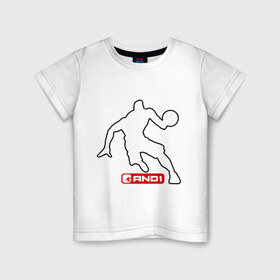 Детская футболка хлопок с принтом AND1 streetball , 100% хлопок | круглый вырез горловины, полуприлегающий силуэт, длина до линии бедер | and1 | and1 streetball | and1 team | стритбол. стрит бол | энд 1