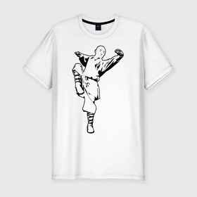 Мужская футболка премиум с принтом Кунг-фу , 92% хлопок, 8% лайкра | приталенный силуэт, круглый вырез ворота, длина до линии бедра, короткий рукав | 