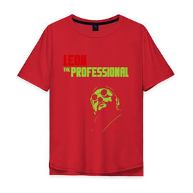 Мужская футболка хлопок Oversize с принтом Leon the Professional , 100% хлопок | свободный крой, круглый ворот, “спинка” длиннее передней части | 