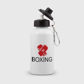 Бутылка спортивная с принтом Boxing , металл | емкость — 500 мл, в комплекте две пластиковые крышки и карабин для крепления | box | boxing | footbolki | бокс | боксер | боксерские перчатки | боксинг | перчатки | спорт