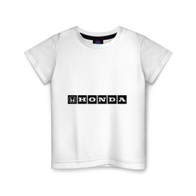 Детская футболка хлопок с принтом HondaDromBanda (1) , 100% хлопок | круглый вырез горловины, полуприлегающий силуэт, длина до линии бедер | Тематика изображения на принте: honda drom banda | банда | хонда