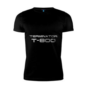 Мужская футболка премиум с принтом Терминатор Т-800 , 92% хлопок, 8% лайкра | приталенный силуэт, круглый вырез ворота, длина до линии бедра, короткий рукав | terminator | терминатор