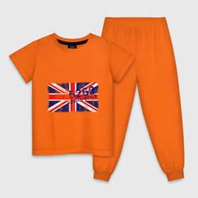 Детская пижама хлопок с принтом England Urban flag , 100% хлопок |  брюки и футболка прямого кроя, без карманов, на брюках мягкая резинка на поясе и по низу штанин
 | Тематика изображения на принте: 5262 | england | gb | uk | urban style | англия | британия | британский флаг | великобритания | флаги