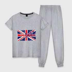 Женская пижама хлопок с принтом England Urban flag , 100% хлопок | брюки и футболка прямого кроя, без карманов, на брюках мягкая резинка на поясе и по низу штанин | 5262 | england | gb | uk | urban style | англия | британия | британский флаг | великобритания | флаги
