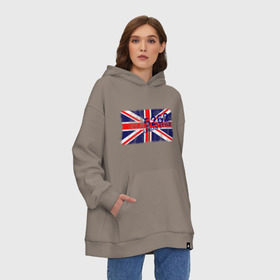 Худи SuperOversize хлопок с принтом England Urban flag , 70% хлопок, 30% полиэстер, мягкий начес внутри | карман-кенгуру, эластичная резинка на манжетах и по нижней кромке, двухслойный капюшон
 | 5262 | england | gb | uk | urban style | англия | британия | британский флаг | великобритания | флаги