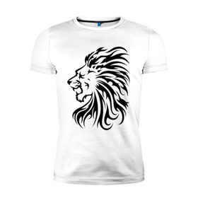 Мужская футболка премиум с принтом Лев чандр , 92% хлопок, 8% лайкра | приталенный силуэт, круглый вырез ворота, длина до линии бедра, короткий рукав | голова льва | лев | лев чандр