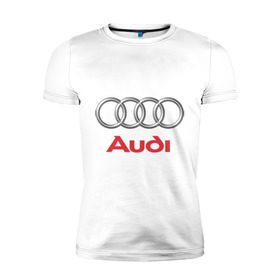 Мужская футболка премиум с принтом Audi (2) , 92% хлопок, 8% лайкра | приталенный силуэт, круглый вырез ворота, длина до линии бедра, короткий рукав | авто | ауди | машины