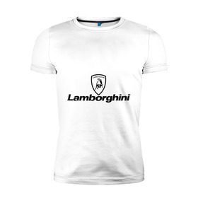 Мужская футболка премиум с принтом Lamborghini , 92% хлопок, 8% лайкра | приталенный силуэт, круглый вырез ворота, длина до линии бедра, короткий рукав | lamborghini | авто | автомобиль | ламборджини | машины | тачки