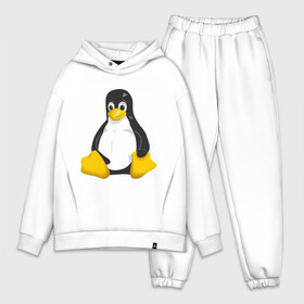 Мужской костюм хлопок OVERSIZE с принтом Linux (7) ,  |  | пингвин