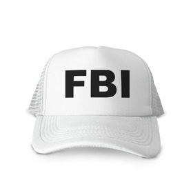 Кепка тракер с сеткой с принтом FBI (2) , трикотажное полотно; задняя часть — сетка | длинный козырек, универсальный размер, пластиковая застежка | Тематика изображения на принте: fbi | спецслужбы | фбр | федеральное бюро расследований