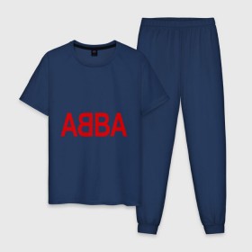Мужская пижама хлопок с принтом ABBA , 100% хлопок | брюки и футболка прямого кроя, без карманов, на брюках мягкая резинка на поясе и по низу штанин
 | 70е | 80е | abba | абба | группа | квартет | музыка | музыкальные группы | поп музыка