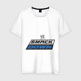 Мужская футболка хлопок с принтом Smackdown , 100% хлопок | прямой крой, круглый вырез горловины, длина до линии бедер, слегка спущенное плечо. | 