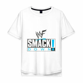 Мужская футболка хлопок Oversize с принтом SmackDown 2 , 100% хлопок | свободный крой, круглый ворот, “спинка” длиннее передней части | 