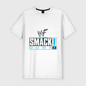 Мужская футболка премиум с принтом SmackDown 2 , 92% хлопок, 8% лайкра | приталенный силуэт, круглый вырез ворота, длина до линии бедра, короткий рукав | 