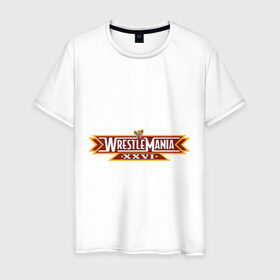 Мужская футболка хлопок с принтом WrestleMania (2) , 100% хлопок | прямой крой, круглый вырез горловины, длина до линии бедер, слегка спущенное плечо. | джон сина