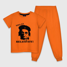 Детская пижама хлопок с принтом Эйнштейн - Viva La Relativity! , 100% хлопок |  брюки и футболка прямого кроя, без карманов, на брюках мягкая резинка на поясе и по низу штанин
 | че гевара