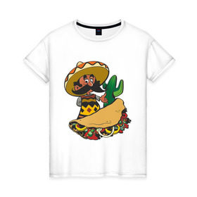 Женская футболка хлопок с принтом Мексиканец (2) , 100% хлопок | прямой крой, круглый вырез горловины, длина до линии бедер, слегка спущенное плечо | 