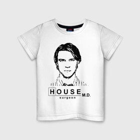 Детская футболка хлопок с принтом House m.d. Чейз , 100% хлопок | круглый вырез горловины, полуприлегающий силуэт, длина до линии бедер | house | house md | все врут | доктор хауз | доктор хаус | хаус | хью лори | чейз