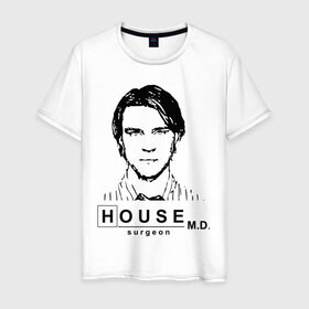 Мужская футболка хлопок с принтом House m.d. Чейз , 100% хлопок | прямой крой, круглый вырез горловины, длина до линии бедер, слегка спущенное плечо. | house | house md | все врут | доктор хауз | доктор хаус | хаус | хью лори | чейз