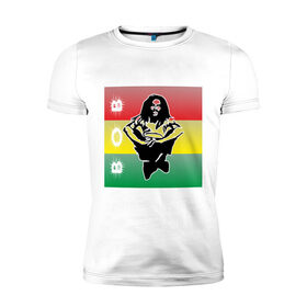 Мужская футболка премиум с принтом Bob Marley (3) , 92% хлопок, 8% лайкра | приталенный силуэт, круглый вырез ворота, длина до линии бедра, короткий рукав | bob | bob marley | reggae | боб марли | музыка | раста | растаманские | регги
