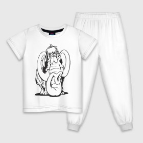 Детская пижама хлопок с принтом Мамонтенок , 100% хлопок |  брюки и футболка прямого кроя, без карманов, на брюках мягкая резинка на поясе и по низу штанин
 | слон