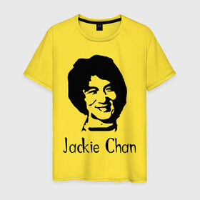 Мужская футболка хлопок с принтом Jackie Chan , 100% хлопок | прямой крой, круглый вырез горловины, длина до линии бедер, слегка спущенное плечо. | 