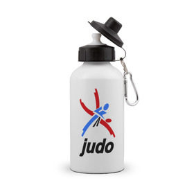 Бутылка спортивная с принтом Дзюдо - Judo эмблема , металл | емкость — 500 мл, в комплекте две пластиковые крышки и карабин для крепления | Тематика изображения на принте: дзюдо