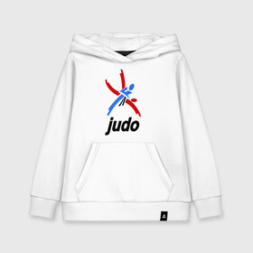 Детская толстовка хлопок с принтом Дзюдо - Judo эмблема , 100% хлопок | Круглый горловой вырез, эластичные манжеты, пояс, капюшен | Тематика изображения на принте: дзюдо