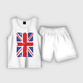 Детская пижама с шортами хлопок с принтом Британский флаг ,  |  | great britain | uk | united kingdom | английский флаг | британский флаг | флаг uk | флаг англии | флаг британии | флаг великобритании
