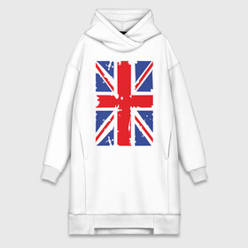 Платье-худи хлопок с принтом Британский флаг ,  |  | great britain | uk | united kingdom | английский флаг | британский флаг | флаг uk | флаг англии | флаг британии | флаг великобритании