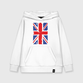 Детская толстовка хлопок с принтом Британский флаг , 100% хлопок | Круглый горловой вырез, эластичные манжеты, пояс, капюшен | Тематика изображения на принте: great britain | uk | united kingdom | английский флаг | британский флаг | флаг uk | флаг англии | флаг британии | флаг великобритании