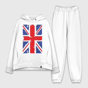 Женский костюм хлопок Oversize с принтом Британский флаг ,  |  | great britain | uk | united kingdom | английский флаг | британский флаг | флаг uk | флаг англии | флаг британии | флаг великобритании