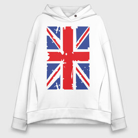 Женское худи Oversize хлопок с принтом Британский флаг , френч-терри — 70% хлопок, 30% полиэстер. Мягкий теплый начес внутри —100% хлопок | боковые карманы, эластичные манжеты и нижняя кромка, капюшон на магнитной кнопке | great britain | uk | united kingdom | английский флаг | британский флаг | флаг uk | флаг англии | флаг британии | флаг великобритании