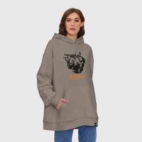 Худи SuperOversize хлопок с принтом Stalker 2 , 70% хлопок, 30% полиэстер, мягкий начес внутри | карман-кенгуру, эластичная резинка на манжетах и по нижней кромке, двухслойный капюшон
 | 