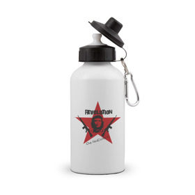Бутылка спортивная с принтом Che Guevara - revolution , металл | емкость — 500 мл, в комплекте две пластиковые крышки и карабин для крепления | che guevara | revolution | гевара | звезда | куба | революция | че