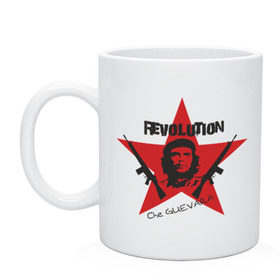 Кружка керамическая с принтом Che Guevara - revolution , керамика | объем — 330 мл, диаметр — 80 мм. Принт наносится на бока кружки, можно сделать два разных изображения | che guevara | revolution | гевара | звезда | куба | революция | че