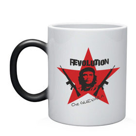 Кружка хамелеон с принтом Che Guevara - revolution , керамика | меняет цвет при нагревании, емкость 330 мл | che guevara | revolution | гевара | звезда | куба | революция | че