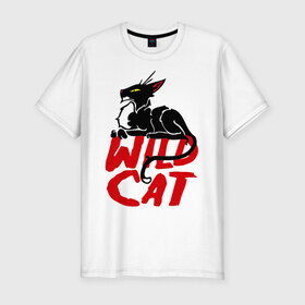 Мужская футболка премиум с принтом Wild Cat (2) , 92% хлопок, 8% лайкра | приталенный силуэт, круглый вырез ворота, длина до линии бедра, короткий рукав | wild cat | дикая кошка | киса | кошечка | кошка | кошки