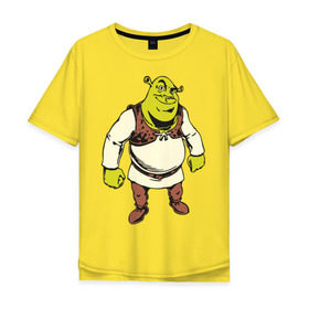 Мужская футболка хлопок Oversize с принтом Shrek (3) , 100% хлопок | свободный крой, круглый ворот, “спинка” длиннее передней части | Тематика изображения на принте: shrek | шрек