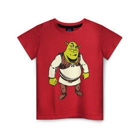 Детская футболка хлопок с принтом Shrek (3) , 100% хлопок | круглый вырез горловины, полуприлегающий силуэт, длина до линии бедер | shrek | шрек
