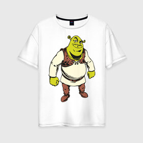 Женская футболка хлопок Oversize с принтом Shrek (3) , 100% хлопок | свободный крой, круглый ворот, спущенный рукав, длина до линии бедер
 | shrek | шрек