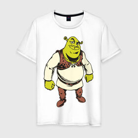 Мужская футболка хлопок с принтом Shrek (3) , 100% хлопок | прямой крой, круглый вырез горловины, длина до линии бедер, слегка спущенное плечо. | shrek | шрек