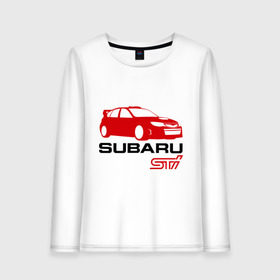 Женский лонгслив хлопок с принтом Subaru sti (2) , 100% хлопок |  | subaru impreza | subaru impreza wrx sti | subaru sti | wrx sti | авто2012 | импреза | субару | субару импреза