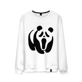 Мужской свитшот хлопок с принтом Scream Panda , 100% хлопок |  | панда
